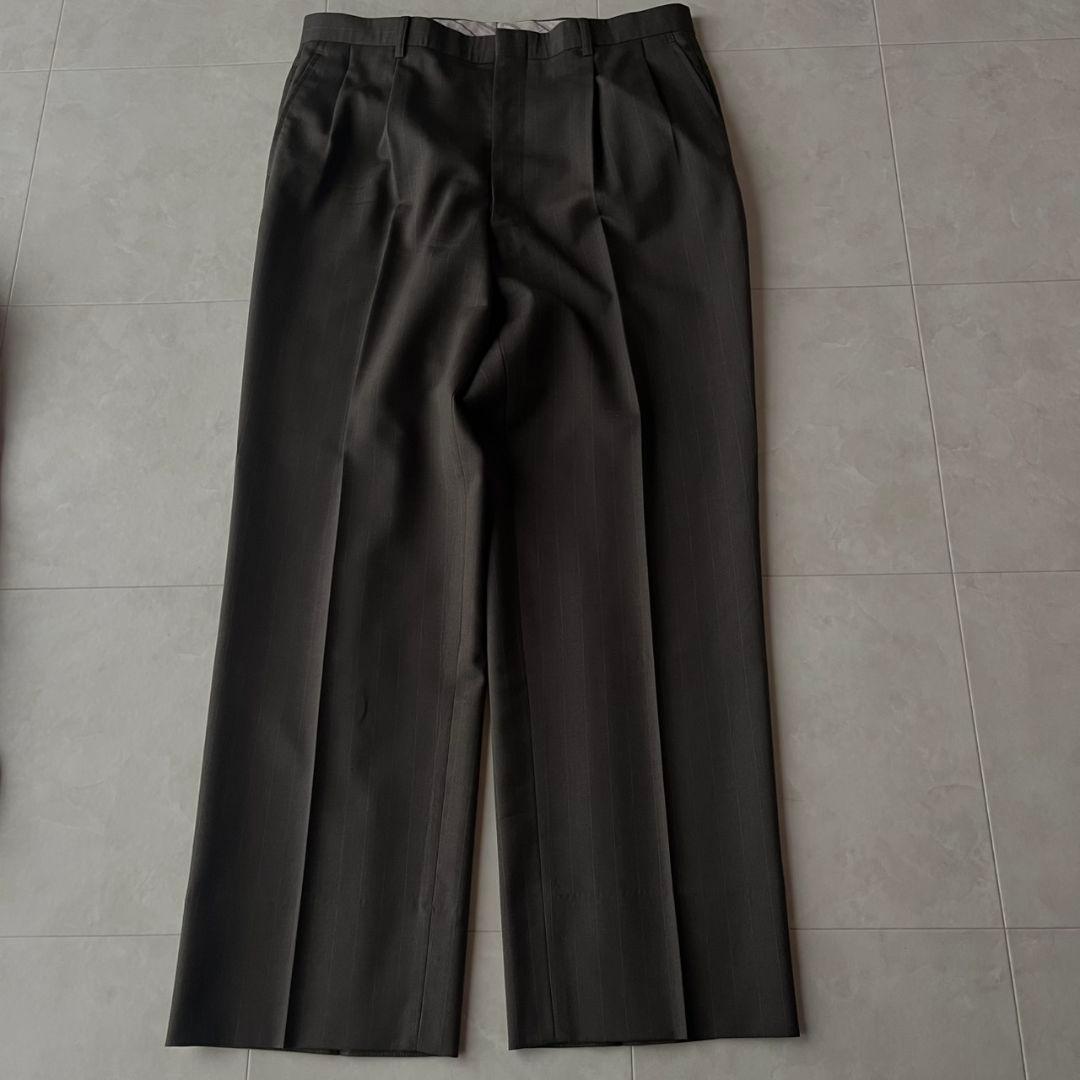 90s ダブルスーツ YSLネクタイ シャツ ピンズ 豪華5点セット