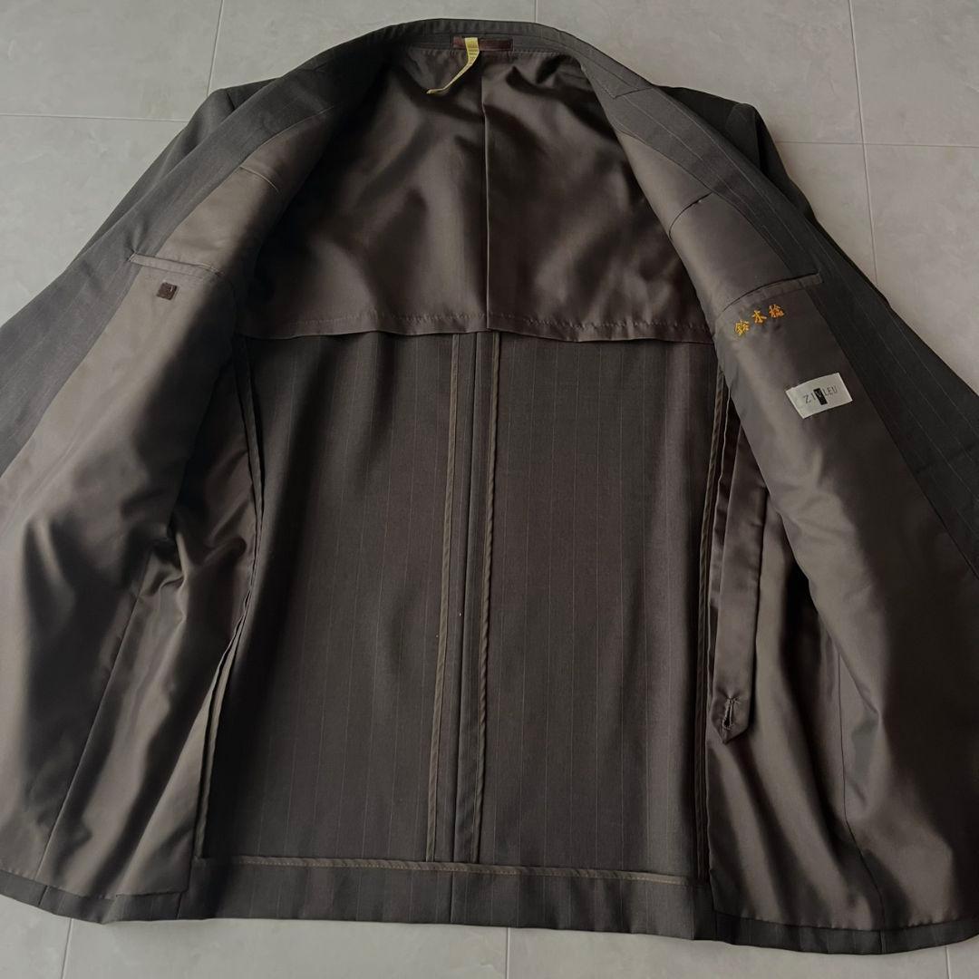 90s ダブルスーツ YSLネクタイ シャツ ピンズ 豪華5点セット