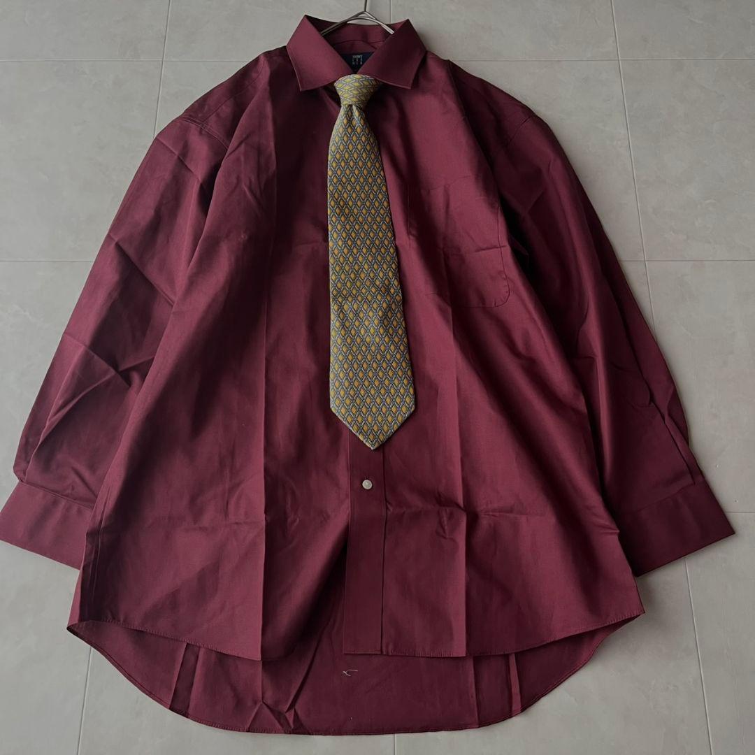 90s ダブルスーツ YSLネクタイ シャツ ピンズ 豪華5点セット