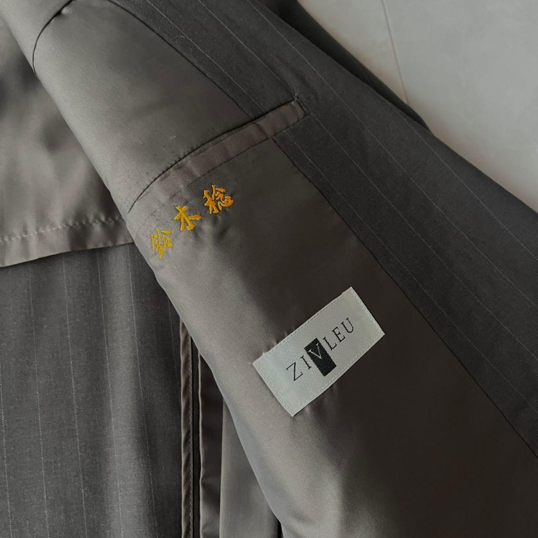 90s ダブルスーツ YSLネクタイ シャツ ピンズ 豪華5点セット