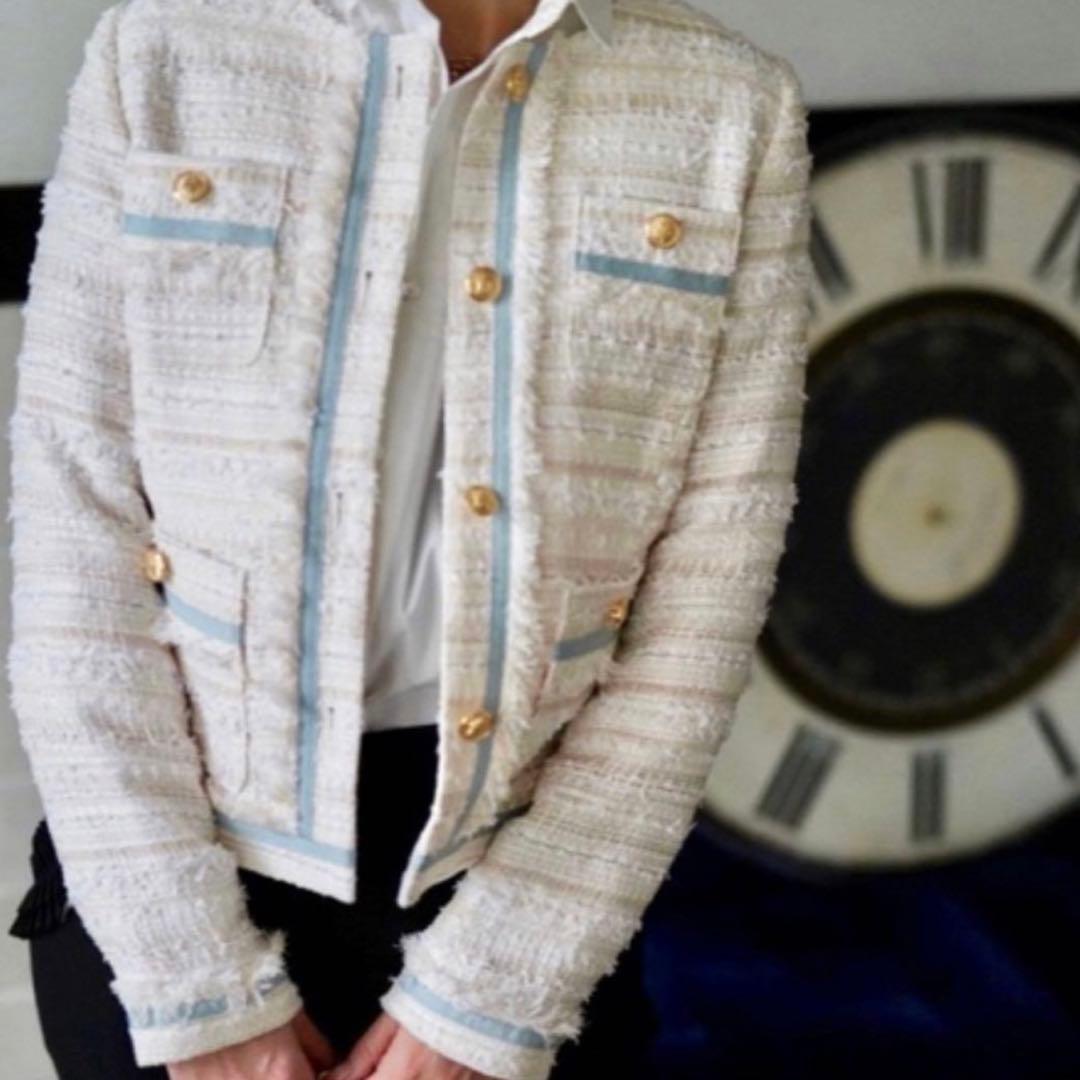 バ*川様 新春セールイデアルーチェノーカラーツイードジャケット♡オブリ、ガレナ、