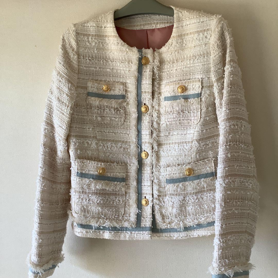 バ*川様 新春セールイデアルーチェノーカラーツイードジャケット♡オブリ、ガレナ、