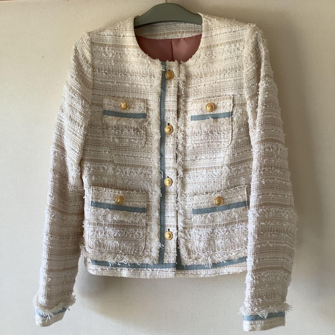 バ*川様 新春セールイデアルーチェノーカラーツイードジャケット♡オブリ、ガレナ、