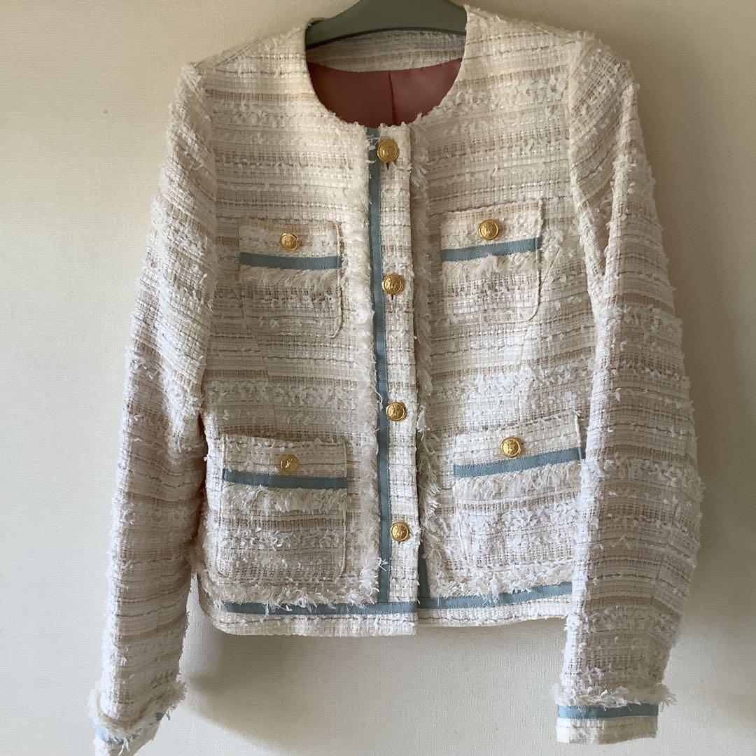 バ*川様 新春セールイデアルーチェノーカラーツイードジャケット♡オブリ、ガレナ、