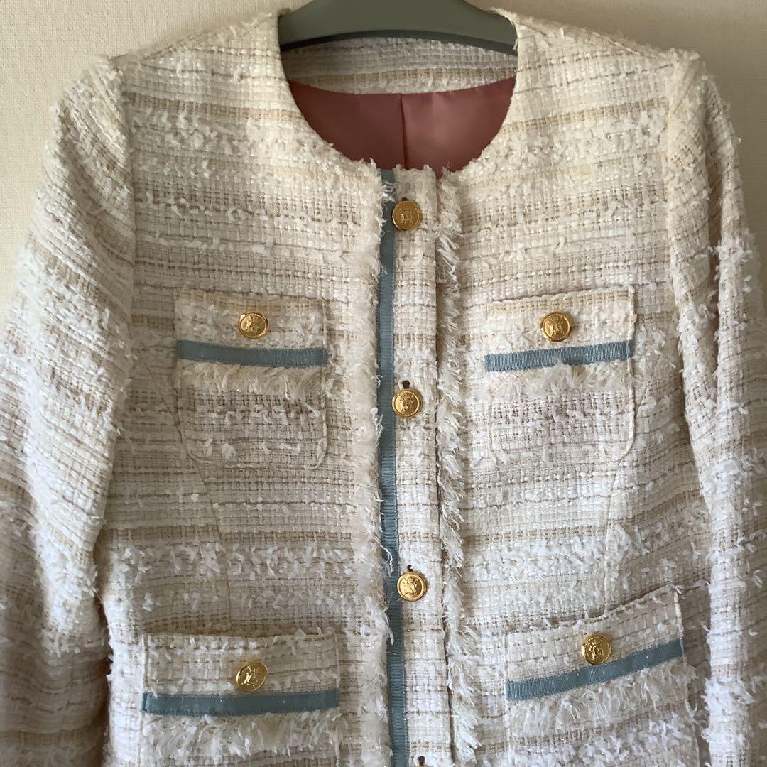 バ*川様 新春セールイデアルーチェノーカラーツイードジャケット♡オブリ、ガレナ、