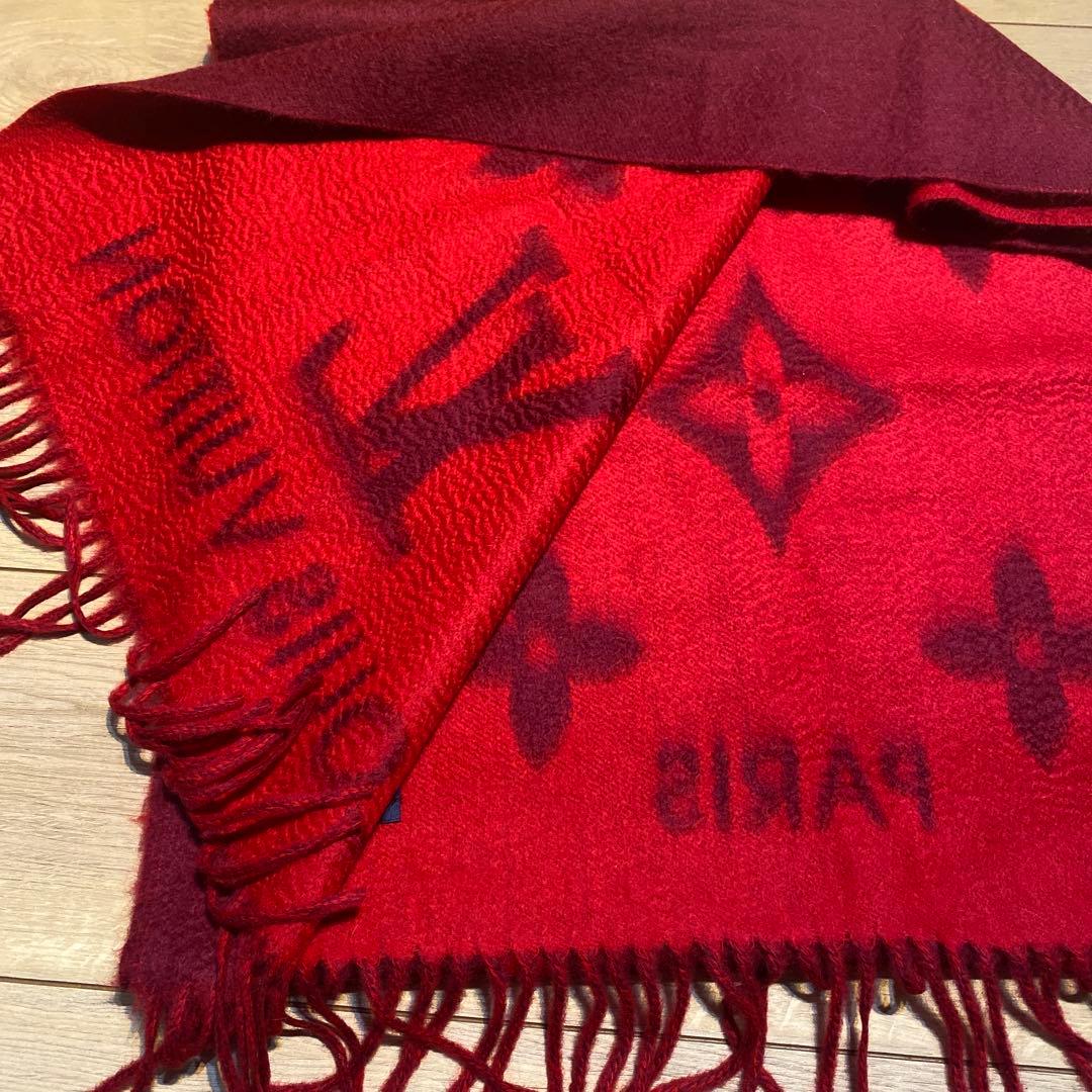 美品　LOUIS VUITTON レッド ストール マフラー 即日発送　ゆなさま