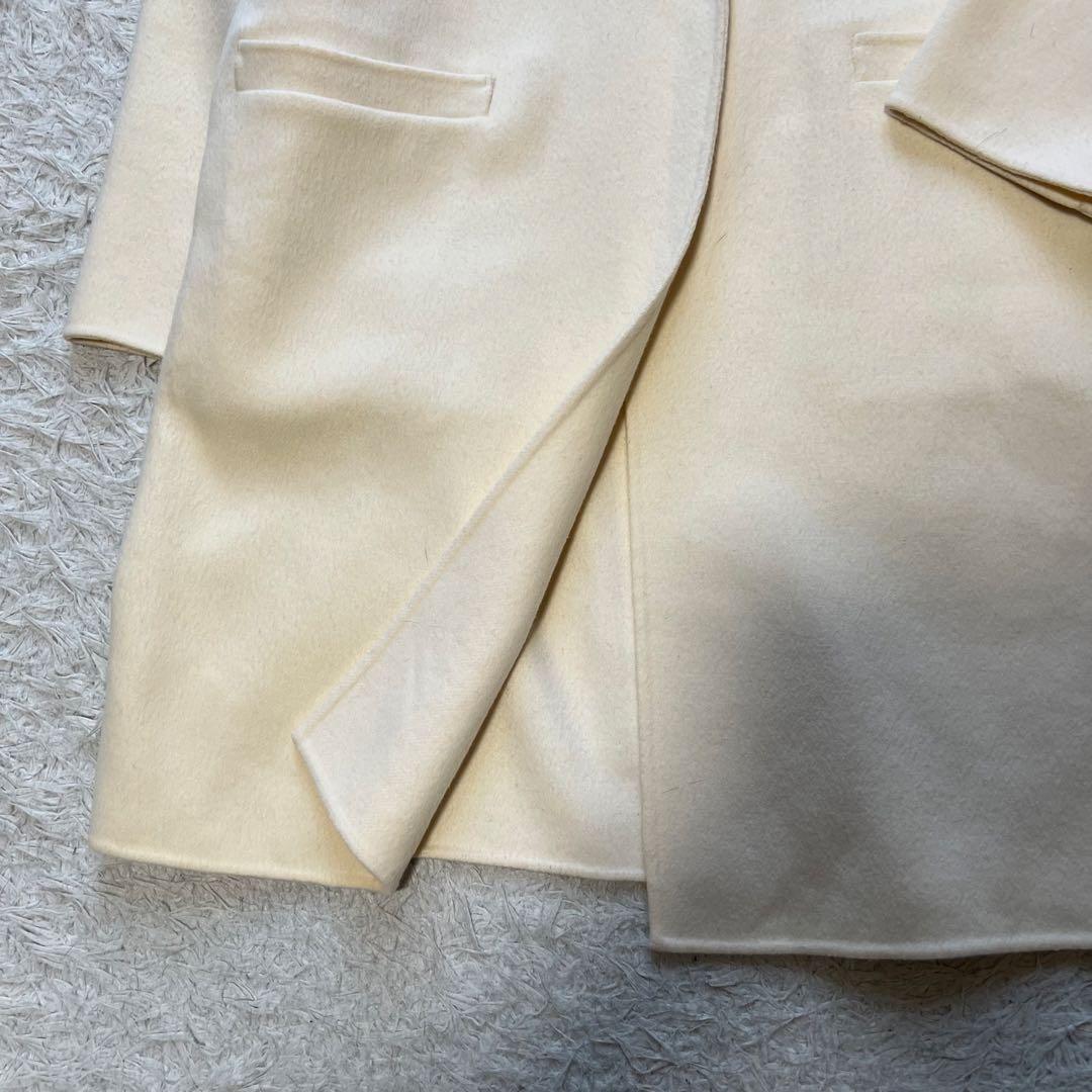 近年モデル Theoryリバーコート ダブルフェイス カシミヤ混 白 チェスター