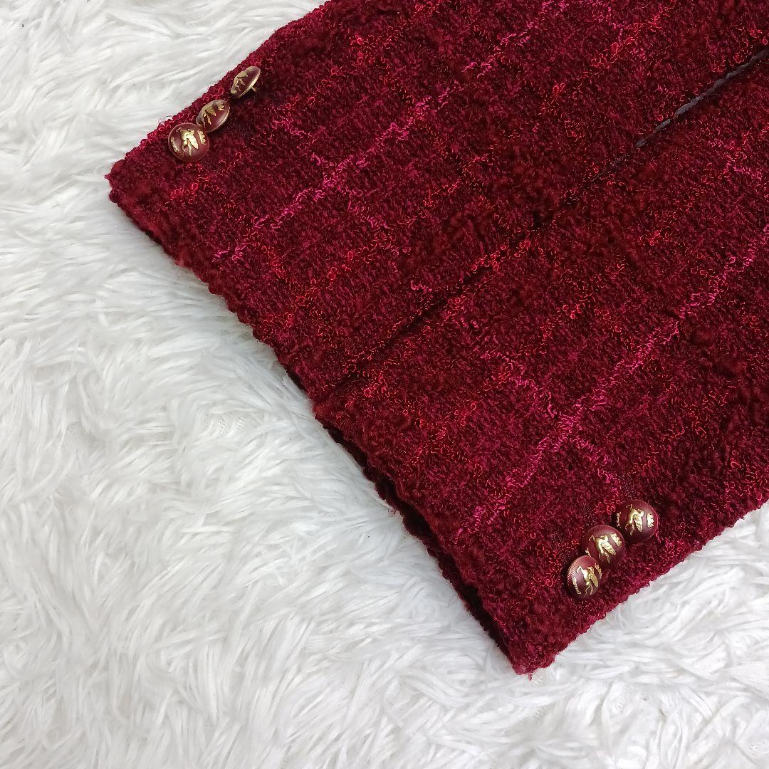 ✨美品✨近年モデル✨42サイズ✨エトロ　ツイードジャケット　ボルドー　ペイズリー