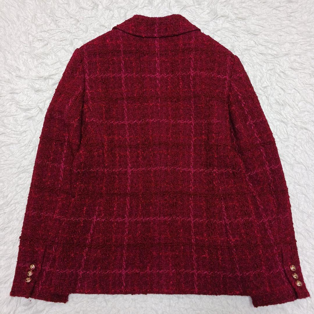 ✨美品✨近年モデル✨42サイズ✨エトロ　ツイードジャケット　ボルドー　ペイズリー