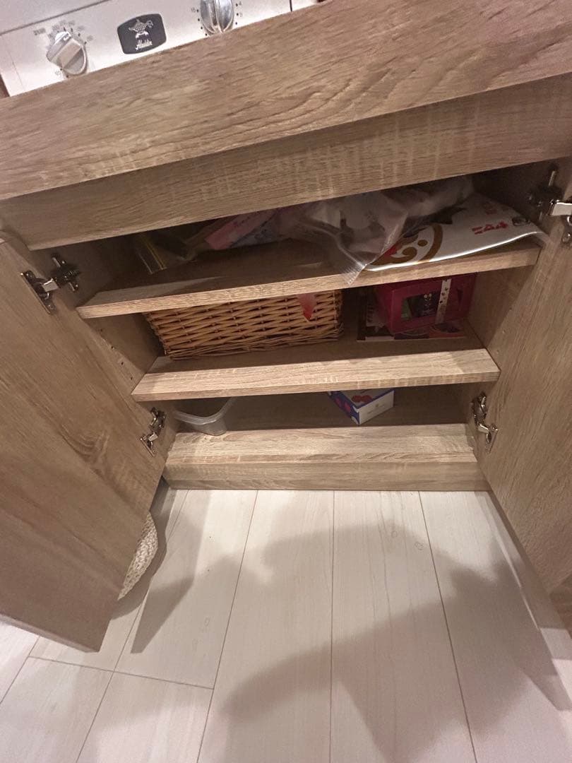 【PEKOPOKO☆】LOWYA 食器棚 レンジ台 幅90cm