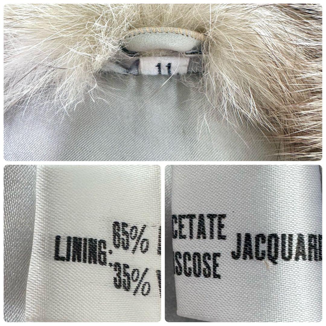 ボリューム◎ブルーフォックス　ファーコート　本毛皮　リアルファー　毛並み良好