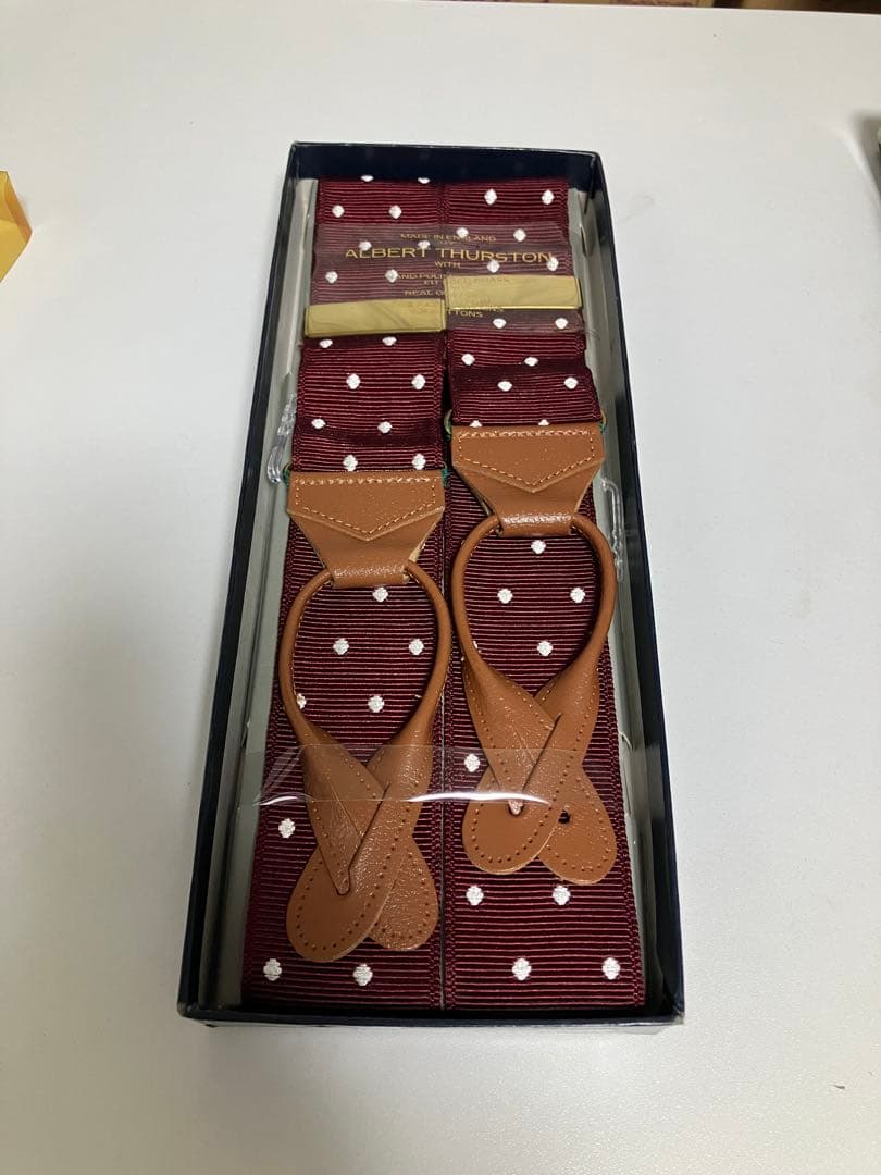  THURSTON ドット柄サスペンダー Lサイズ