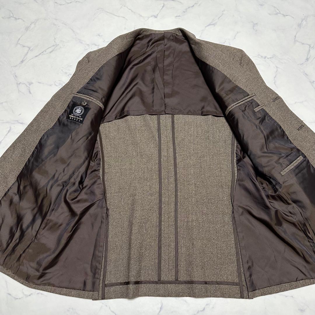 未使用級美品　希少　ジェイプレス　ツイード系セットアップスーツ　ブラウン　AB7