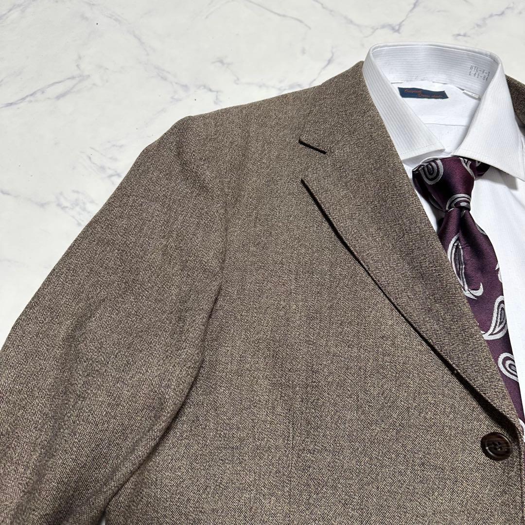 未使用級美品　希少　ジェイプレス　ツイード系セットアップスーツ　ブラウン　AB7