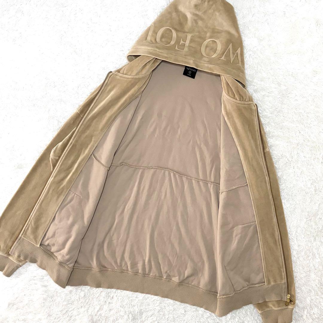 24karats ジャージ セットアップ ベロア ゴールドロゴ ベージュ XL