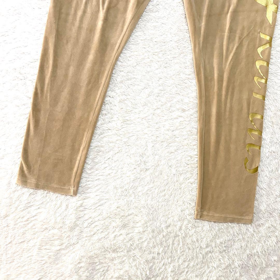 24karats ジャージ セットアップ ベロア ゴールドロゴ ベージュ XL