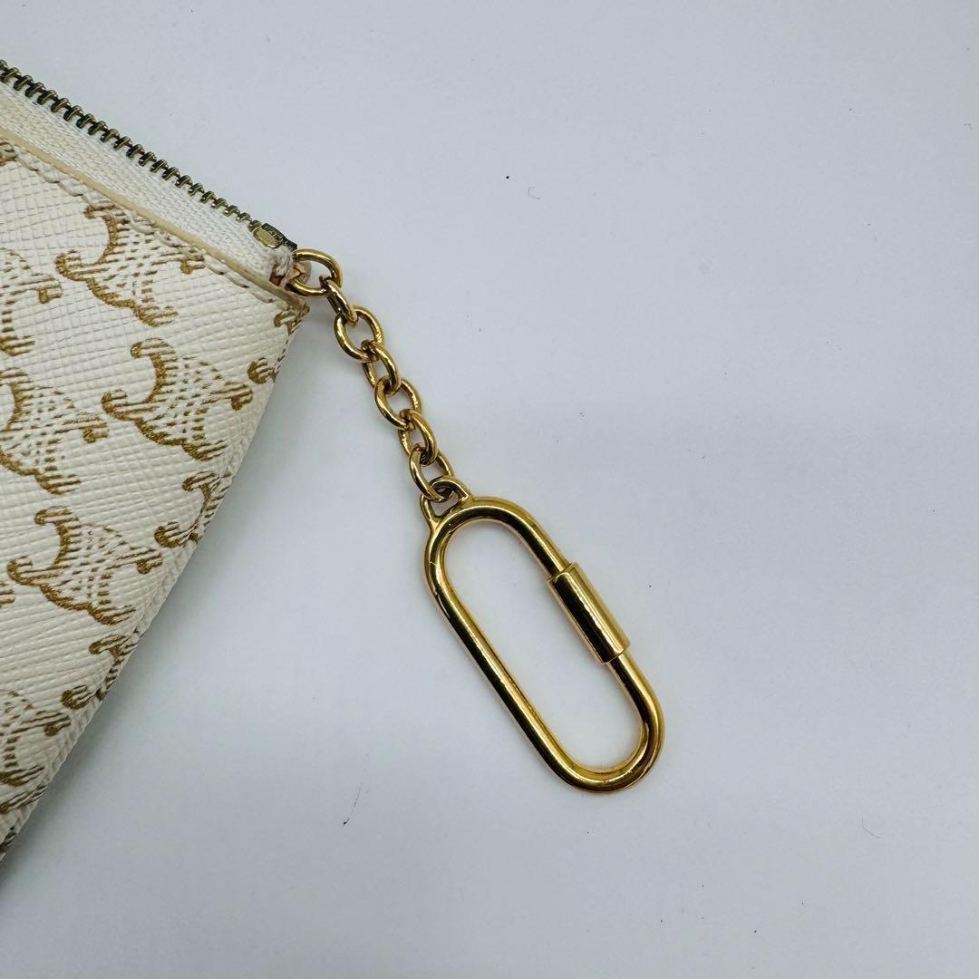 CELINE  トリオンフキャンバス キーリング付小銭入れ PVC 115