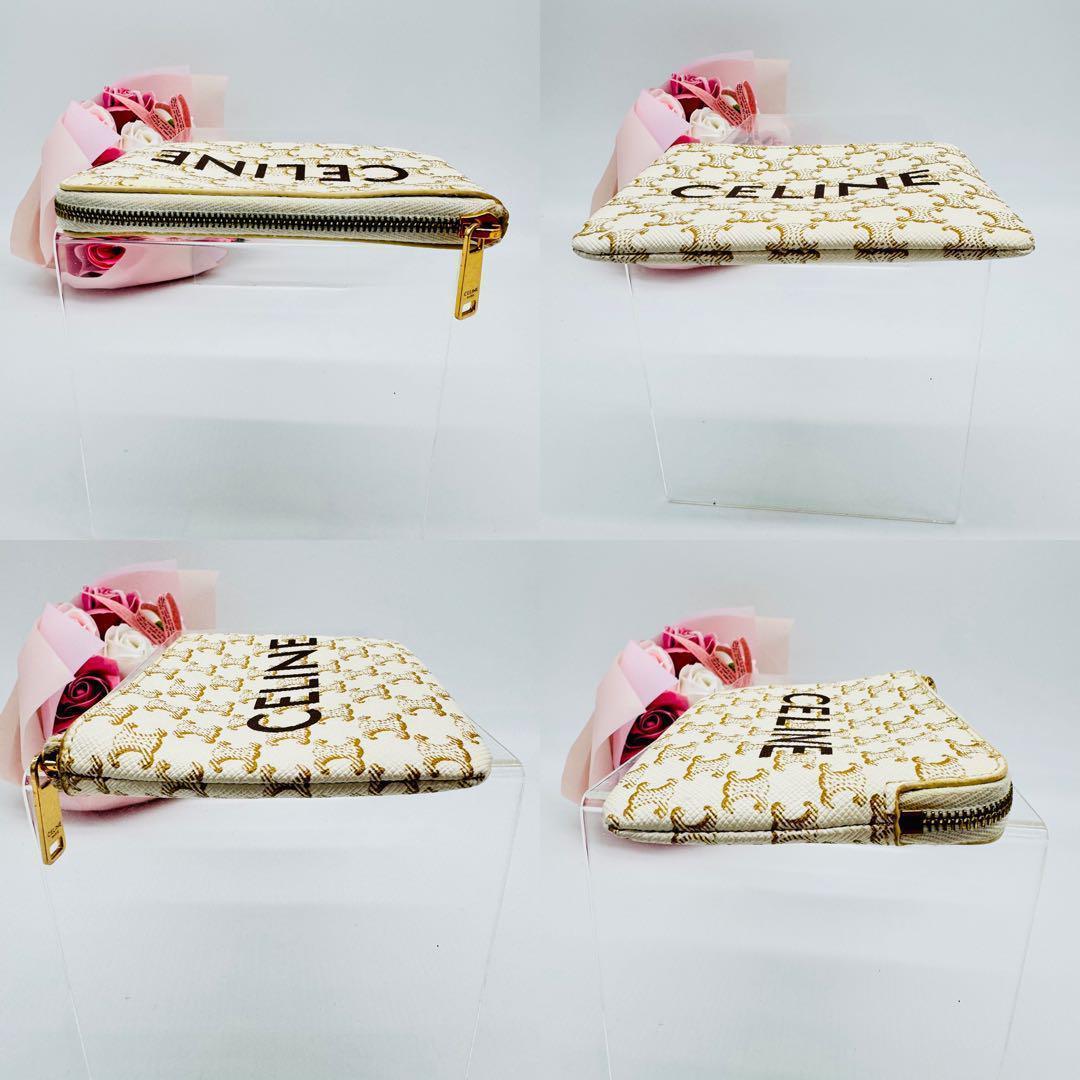 CELINE  トリオンフキャンバス キーリング付小銭入れ PVC 115