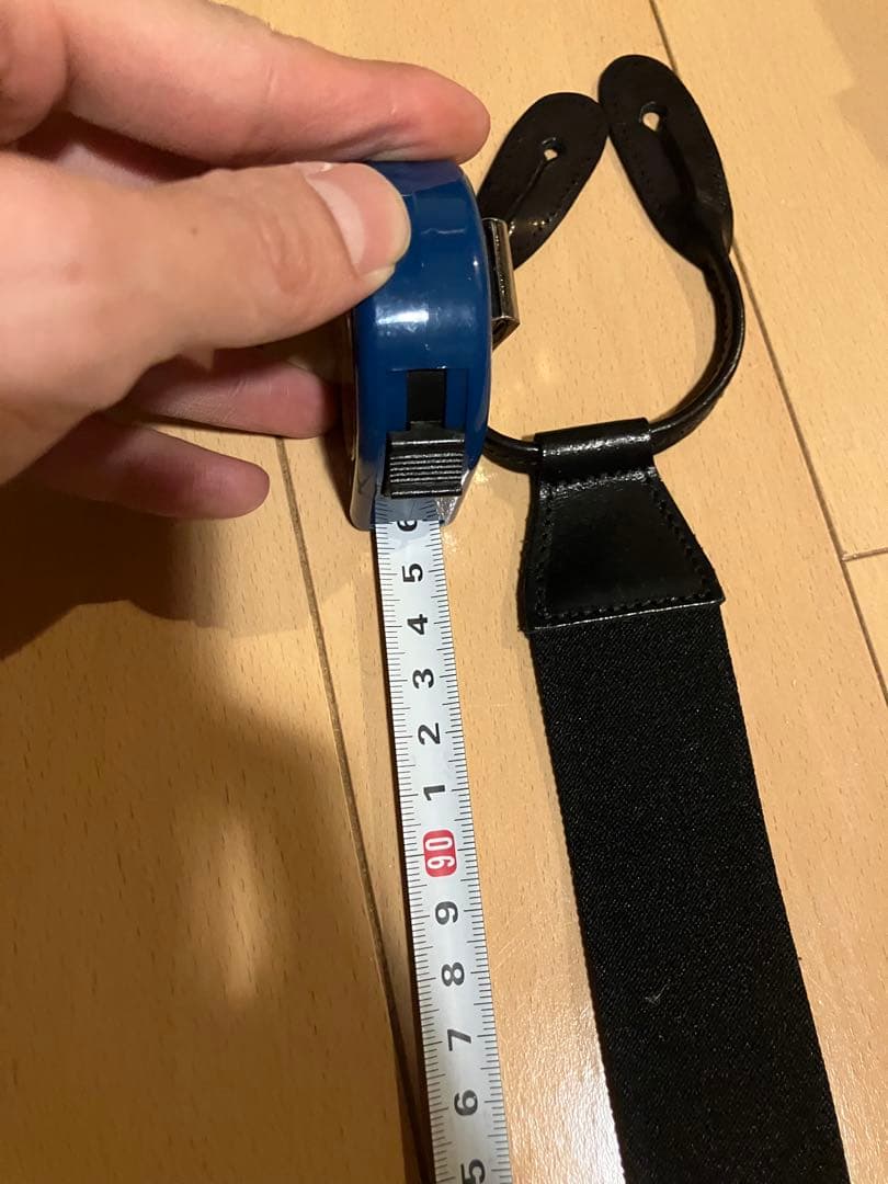  THURSTON グレー ストライプ サスペンダー