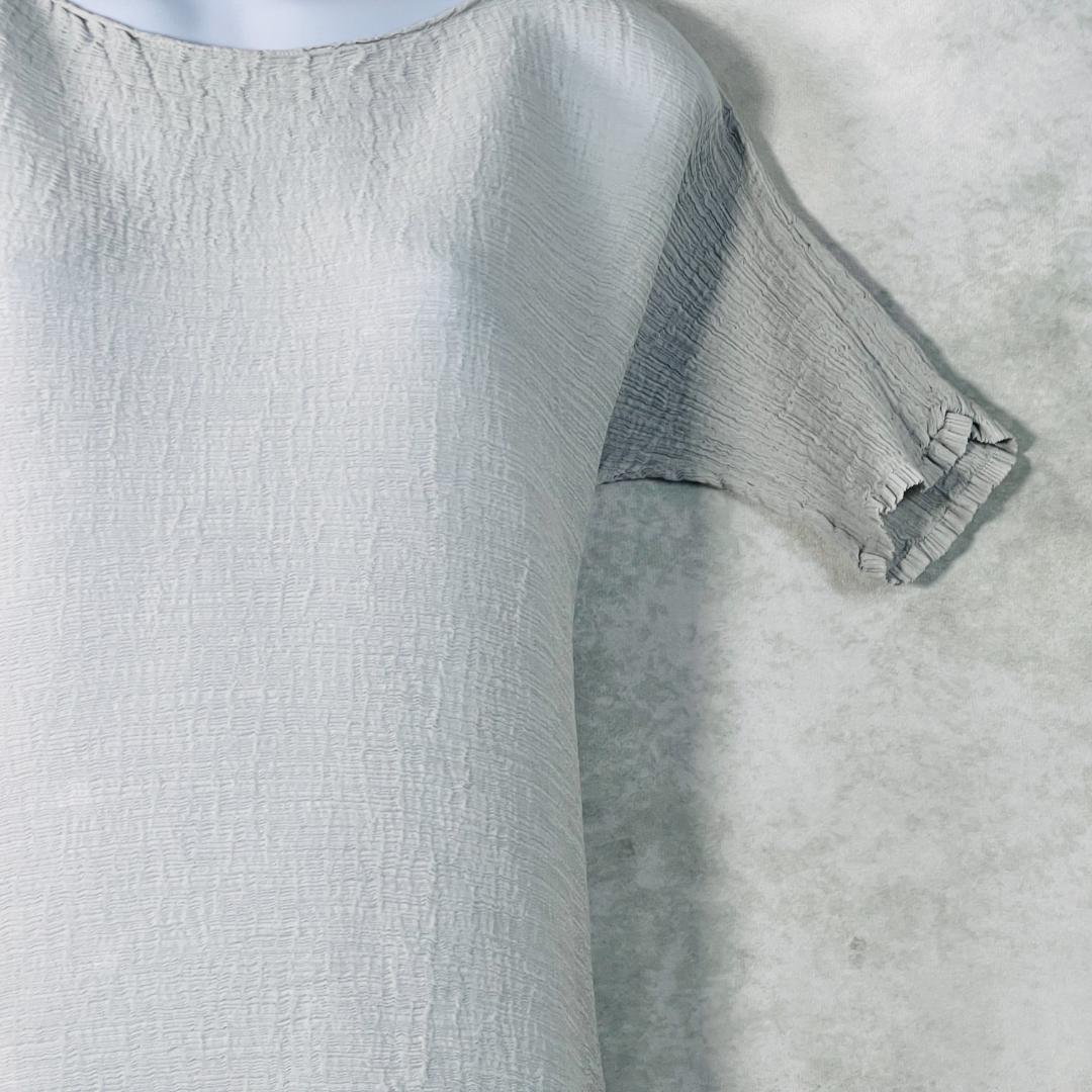 【美品★イッセイミヤケ】 変形プリーツチュニック グレー系 フリーサイズ me