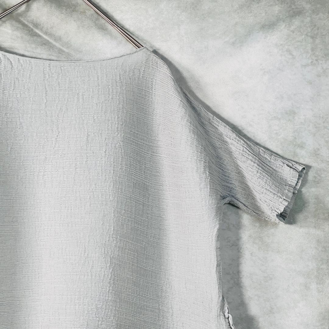 【美品★イッセイミヤケ】 変形プリーツチュニック グレー系 フリーサイズ me