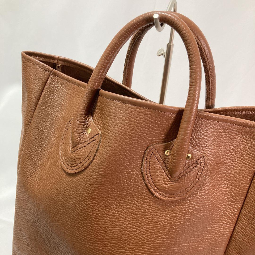 【美品】ヤングアンドオルセン トートバッグ エンボス レザー M ブラウン