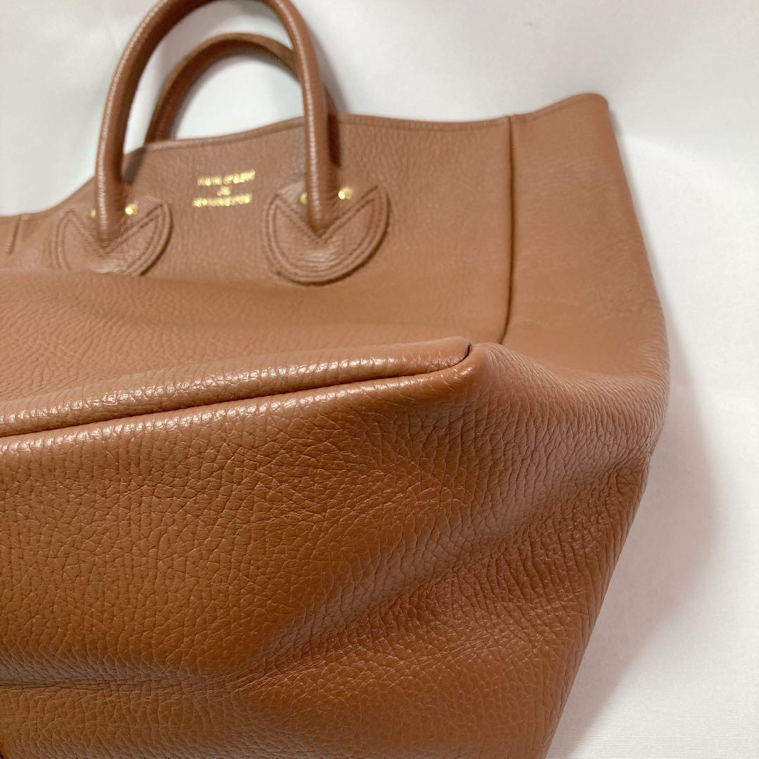 【美品】ヤングアンドオルセン トートバッグ エンボス レザー M ブラウン