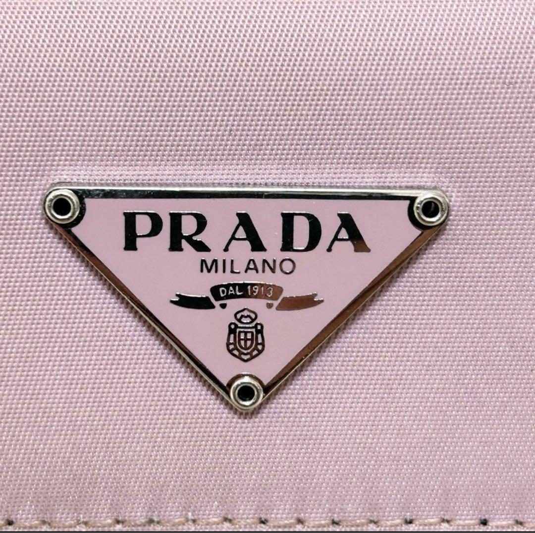 希少カラー✨プラダ　キーケース　6連　ナイロン×レザー　ピンク　ブラック