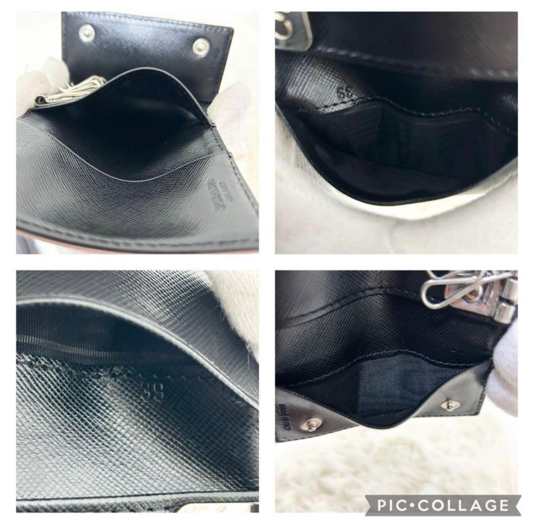 希少カラー✨プラダ　キーケース　6連　ナイロン×レザー　ピンク　ブラック