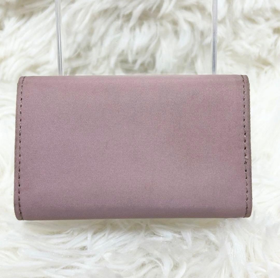 希少カラー✨プラダ　キーケース　6連　ナイロン×レザー　ピンク　ブラック