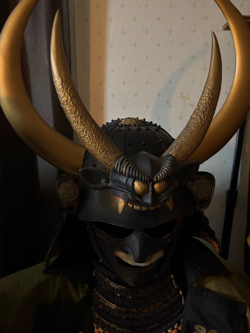 等身大甲冑用　鬼面前立て　雌金具