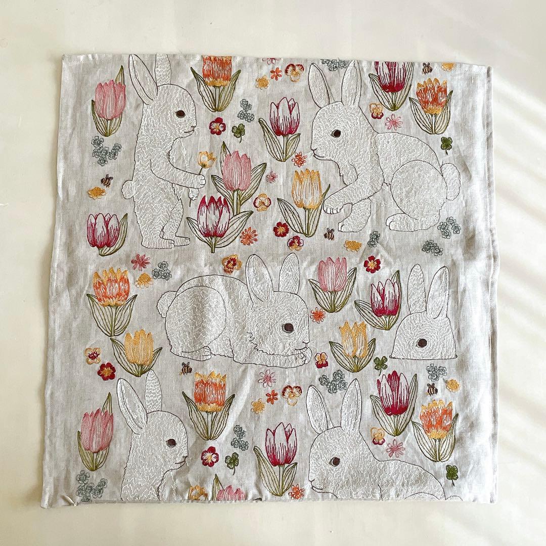 Coral & Tusk クッションカバー ウサギ 花 春 コーラルアンドタスク