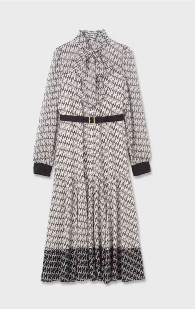 GRACE CONTINENTAL モノグラムプリントレイヤードワンピース