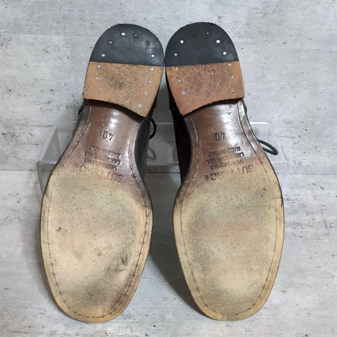 【BUTTERO】シボ革 レースアップブーツ☆ブラック☆B3533