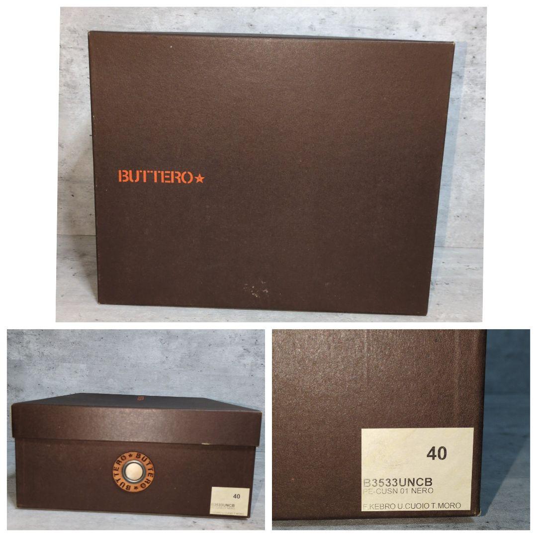 【BUTTERO】シボ革 レースアップブーツ☆ブラック☆B3533