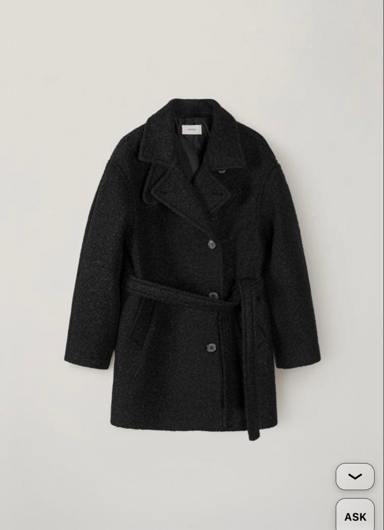 OHOTORO boucle 2way half coat ブラック