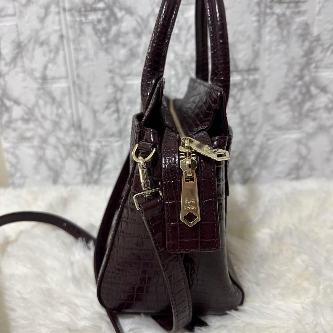 【新品】Paul Smith ポールスミス クロコ ボルドー 2WAYバッグ