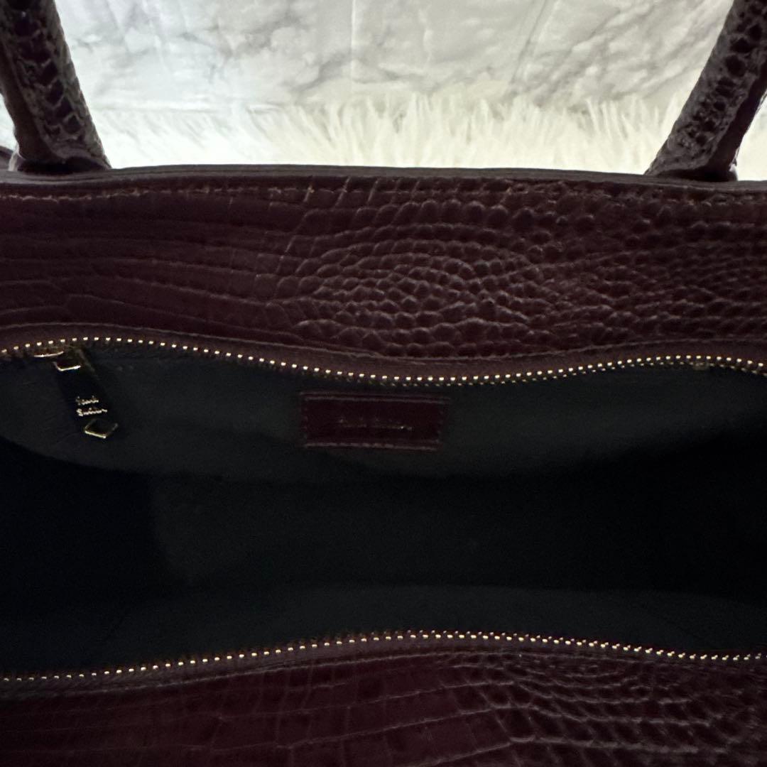 【新品】Paul Smith ポールスミス クロコ ボルドー 2WAYバッグ
