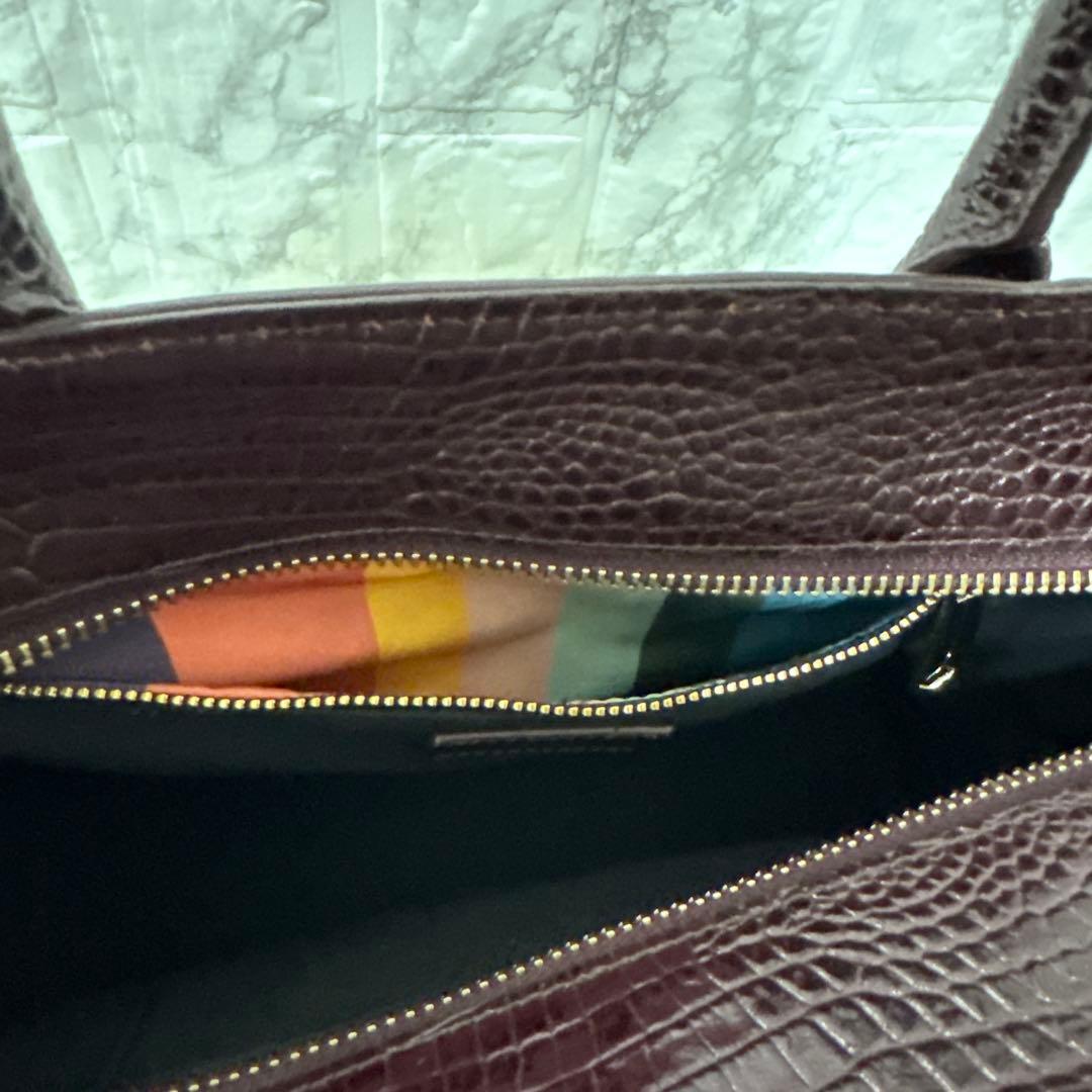 【新品】Paul Smith ポールスミス クロコ ボルドー 2WAYバッグ