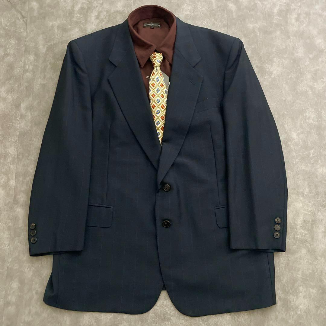 極上 イタリア製 Zegna深紺シングルスーツ × OLD CHANELネクタイ