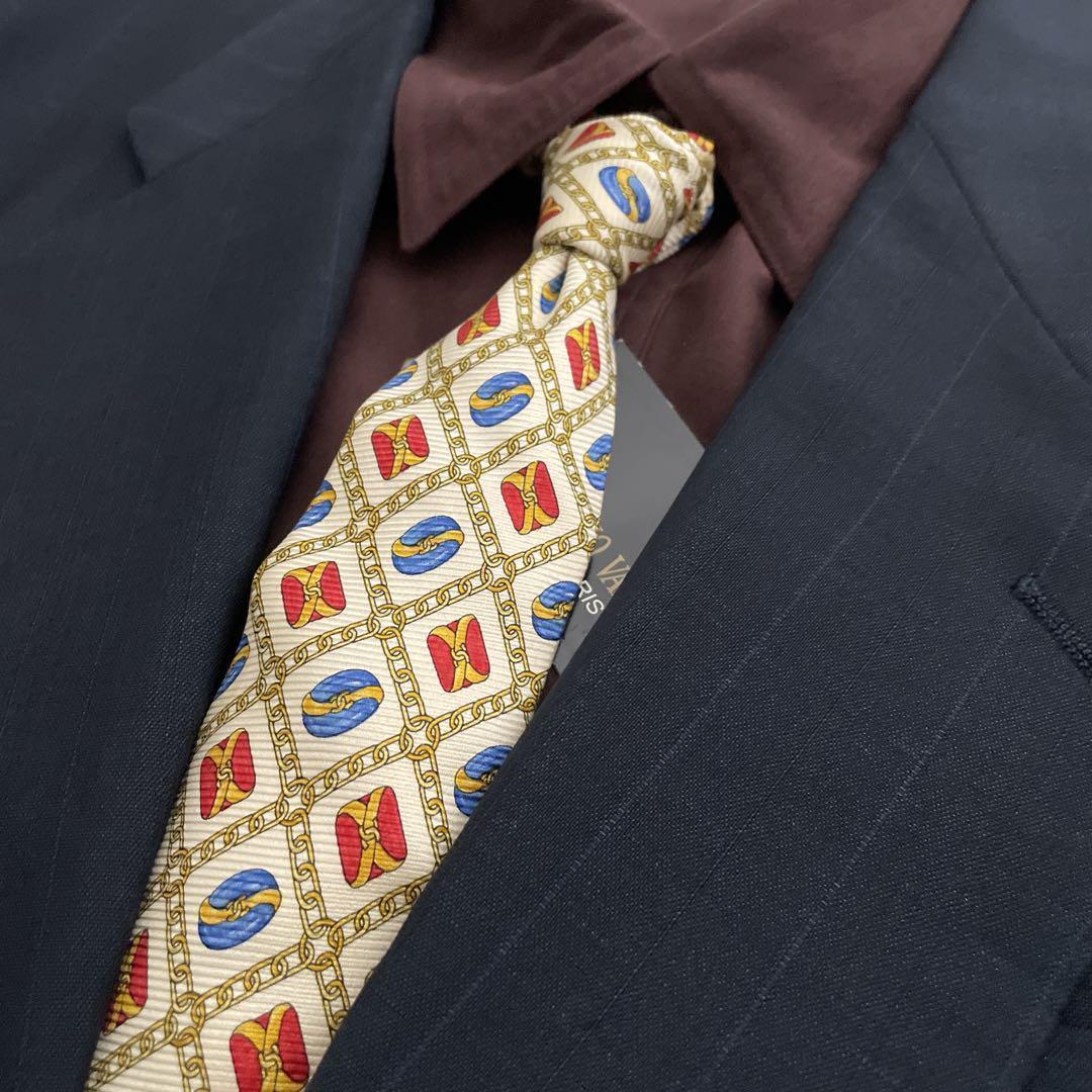 極上 イタリア製 Zegna深紺シングルスーツ × OLD CHANELネクタイ