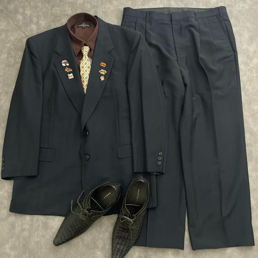 極上 イタリア製 Zegna深紺シングルスーツ × OLD CHANELネクタイ