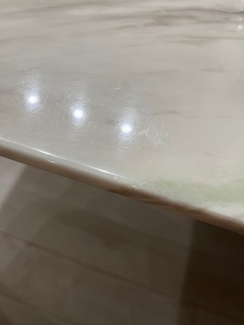 大理石風テーブル 長方形 黒脚