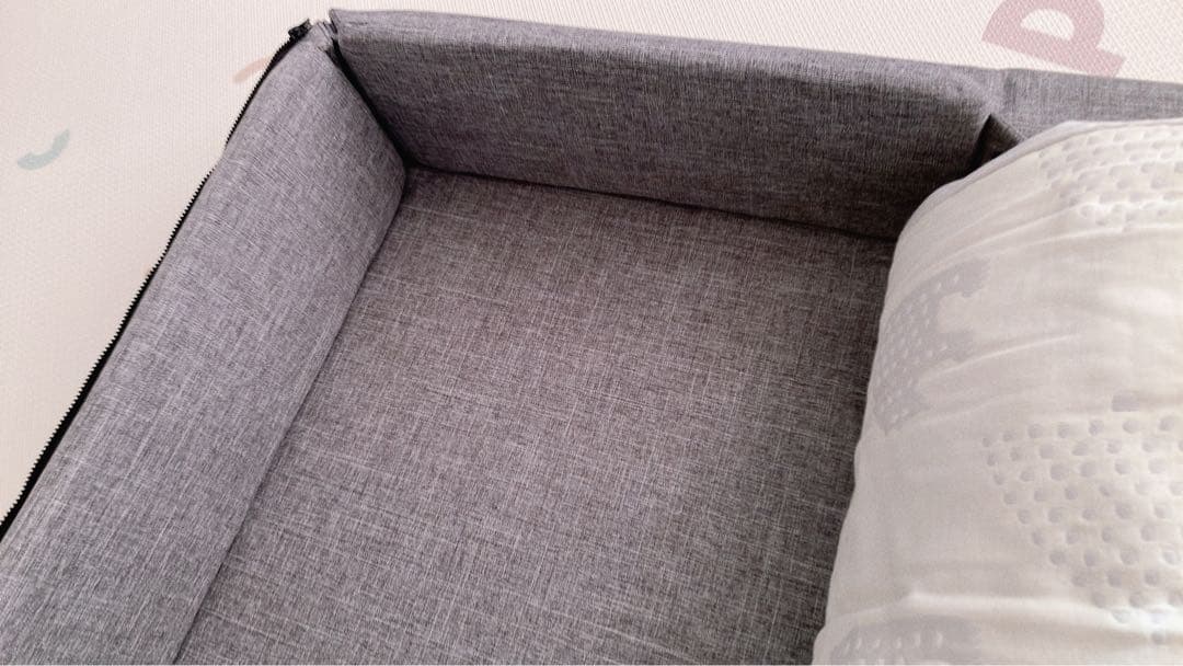 折りたたみ式ベビー布団セット グレー（枕、掛け布団は未使用）