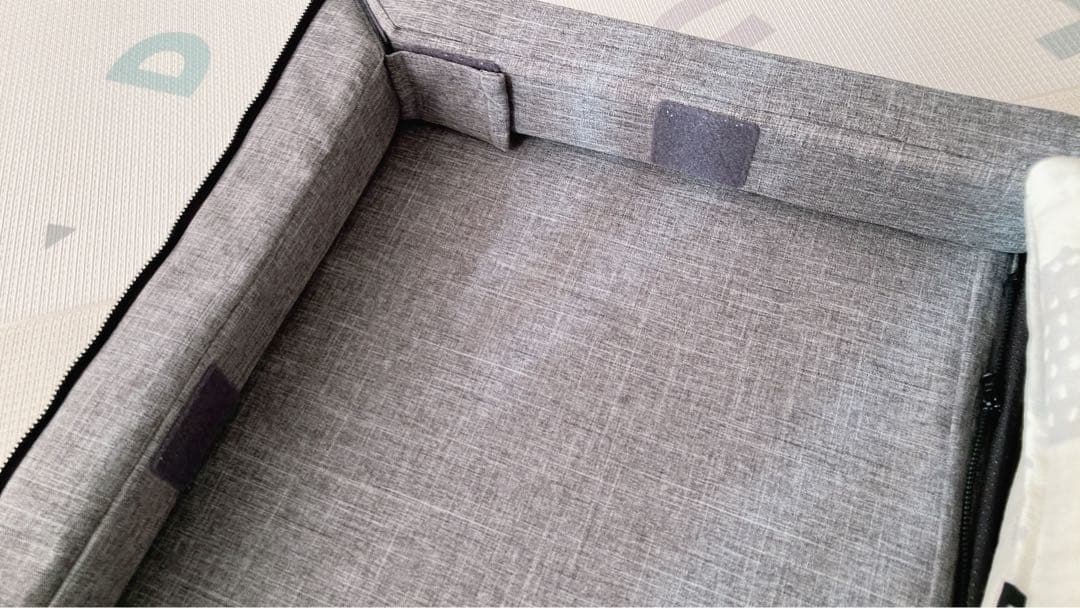 折りたたみ式ベビー布団セット グレー（枕、掛け布団は未使用）