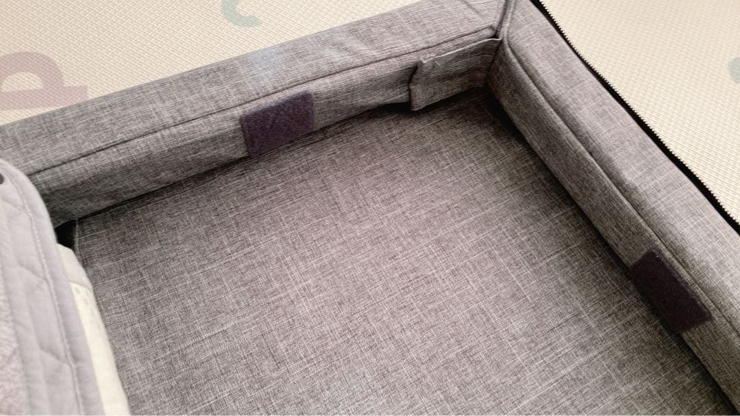 折りたたみ式ベビー布団セット グレー（枕、掛け布団は未使用）