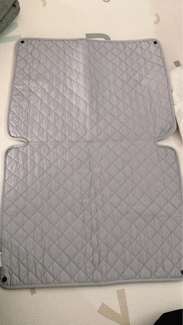 折りたたみ式ベビー布団セット グレー（枕、掛け布団は未使用）