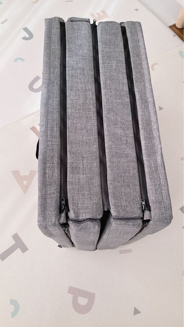 折りたたみ式ベビー布団セット グレー（枕、掛け布団は未使用）