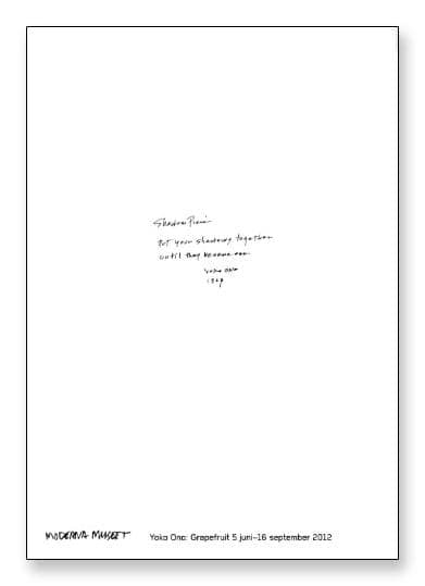 額装済/Shadow Piece（オノ ヨーコ）/ポスター