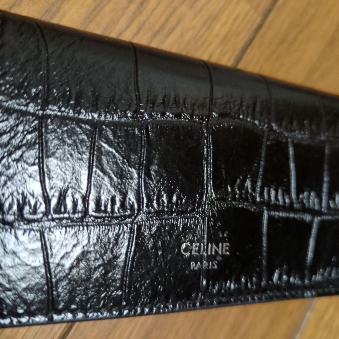 CELINE クロコ型押し　ブラック　 キーケース